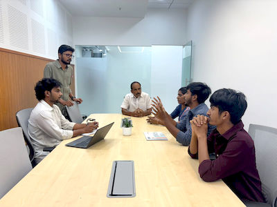 upGrad Coimbatore office - student and parents with the counselling team after their study abroad session